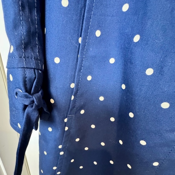 Talbots Polka Dot Print Cotton Mac Trench Coat, size 6 Petite, NWOT - Picture 8 of 10